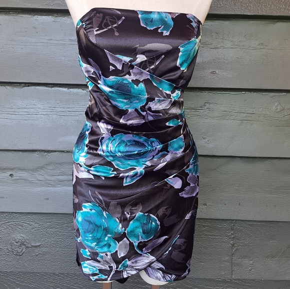 Speechless floral strapless formal mini dress size 5 - Picture 6 of 9